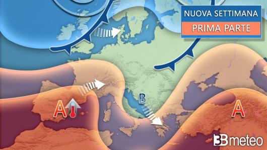 Tendenza meteo inizio prossima settimana