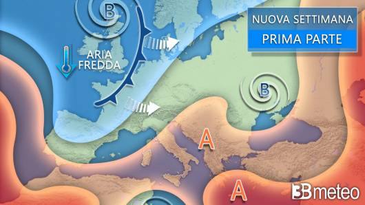 Tendenza meteo inizio prossima settimana