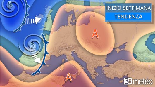 Tendenza meteo inizio prossima settimana