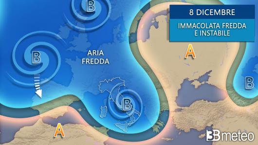 Tendenza meteo per l'Immacolata