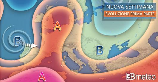 Tendenza meteo prima parte della prossima settimana