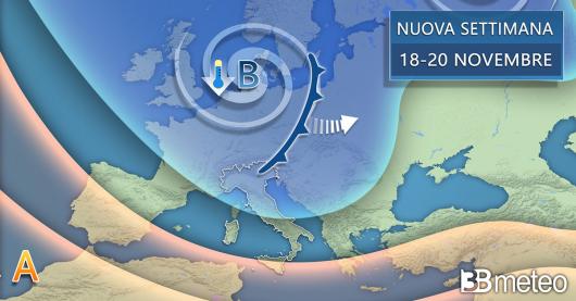 Tendenza meteo prima parte della prossima settimana