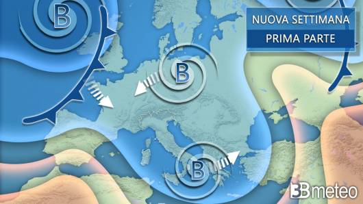 Tendenza meteo prima parte prossima settimana