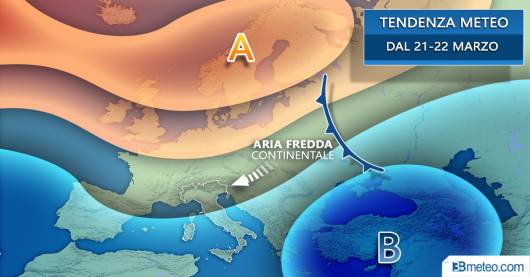 Tendenza meteo: proiezioni dal 20-21 marzo