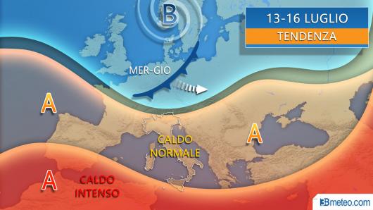 Tendenza meteo prossima settimana