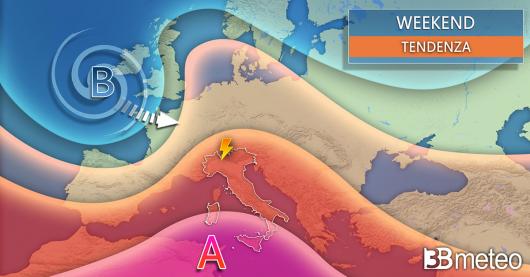 Tendenza meteo prossimo weekend