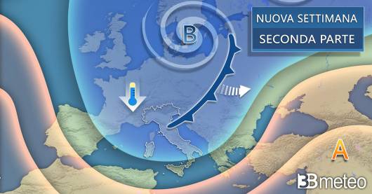Tendenza meteo seconda metà della prossima settimana