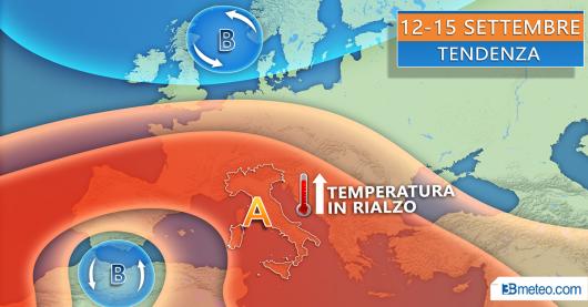 Tendenza meteo seconda metà della settimana