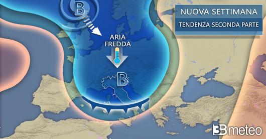 Tendenza meteo seconda parte della prossima settimana
