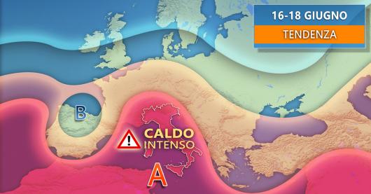 Tendenza meteo seconda parte prossima settimana