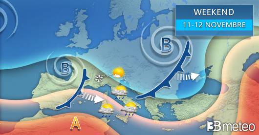 Tendenza meteo weekend 11-12 novembre