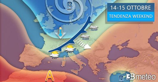 Tendenza meteo weekend 14-15 ottobre