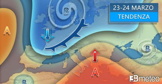 Tendenza meteo weekend 23-24 marzo