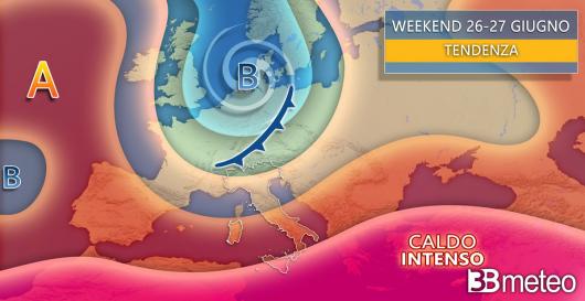 Tendenza meteo weekend 26/27 giugno