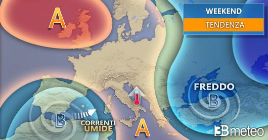 Tendenza meteo weekend 26/27 marzo