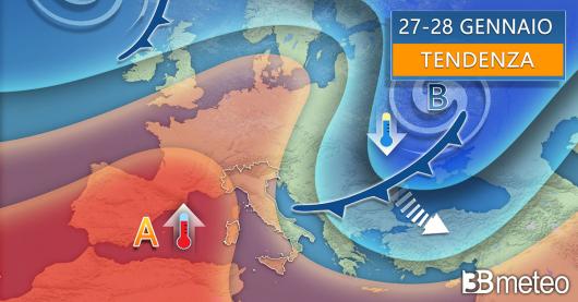Tendenza meteo weekend 27-28 gennaio