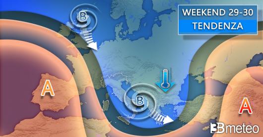 Tendenza meteo weekend 29-30 marzo