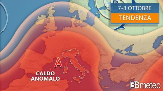 Tendenza meteo weekend 7-8 ottobre