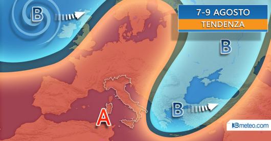 Tendenza meteo weekend 7-9 agosto