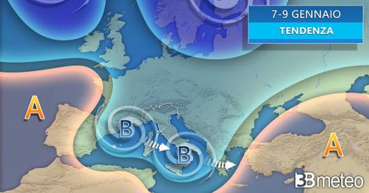 Tendenza meteo weekend 8-9 gennaio
