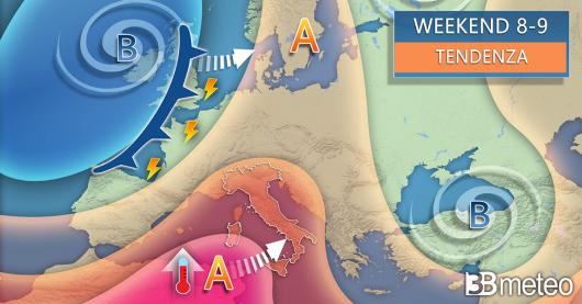 Tendenza meteo weekend 8-9 luglio