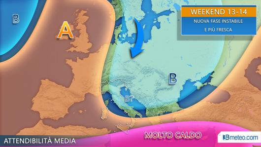 Tendenza METEO weekend, infiltrazioni fresche nord orientali e rischio nuovi temporali