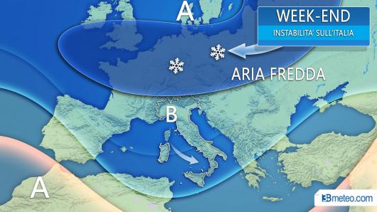 Tendenza per il weekend: ancora instabilità e clima più freddo