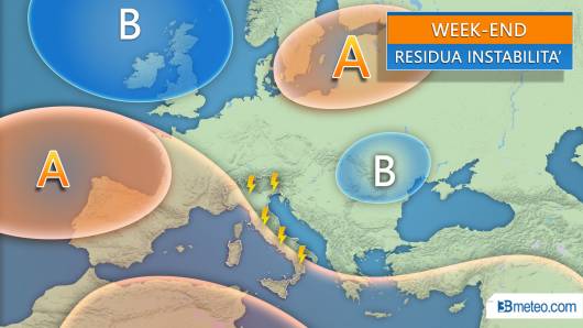 Tendenza weekend: residua instabilità