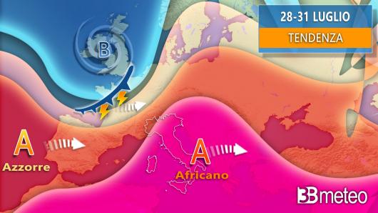 Timide speranze di un parziale smorzamento del caldo negli ultimi giorni del mese
