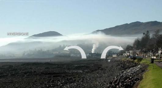 Tipica inversione termica legata agli anticicloni invernali