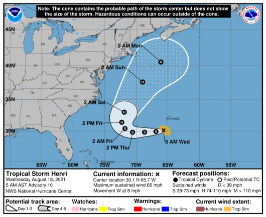 Tropical storm Henri
