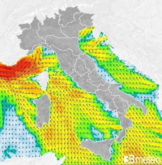 Avviso meteo per venti tempestosi oltre 100km/h, mare grosso e forti ...