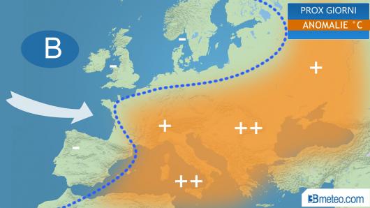 venti miti in Europa, temperature sopra media