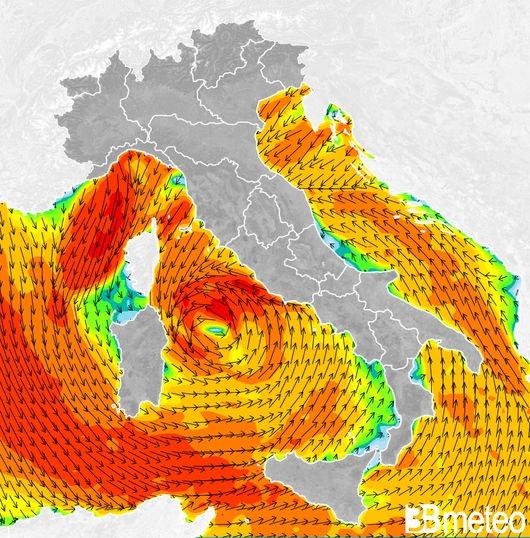 Venti previsti ad oggi per la giornata di giovedì 24 gennaio