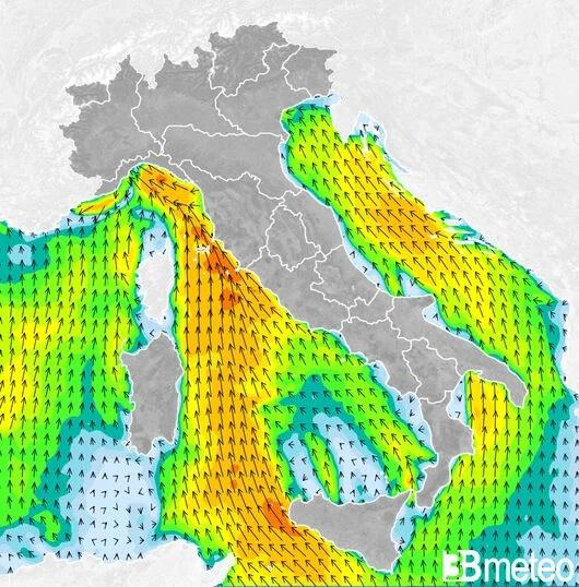 Venti previsti nel weekend