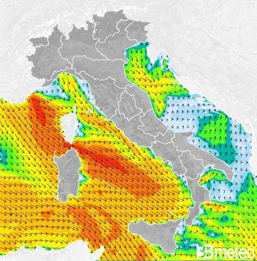 Venti previsti per giovedì pomeriggio