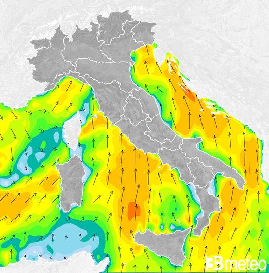 Venti previsti per giovedì sera