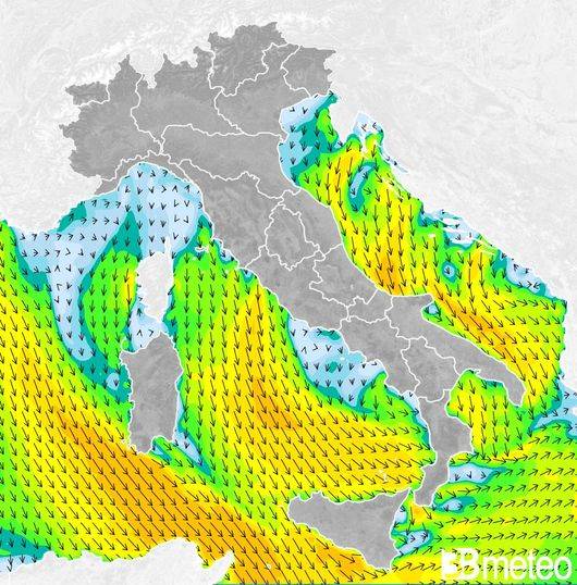 Venti previsti per mercoledì pomeriggio