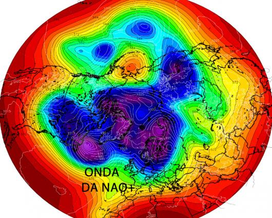 vortice polare, onda da NAO+ che genera l'irruzione fredda