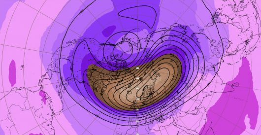 vortice polare, predomina la w1