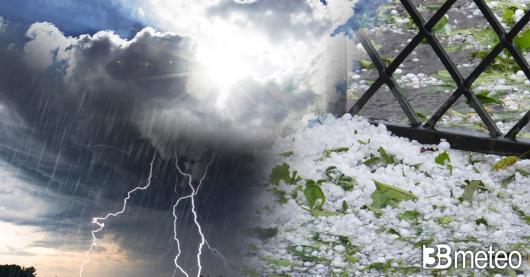 Weekend con forti temporali, nubifragi, grandine e tracollo delle temperature