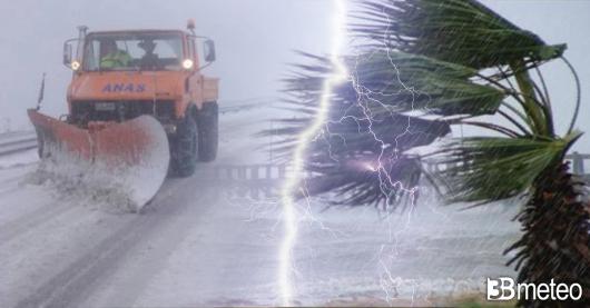 Weekend dell'Immacolata con pioggia, temporali, neve e vento forte