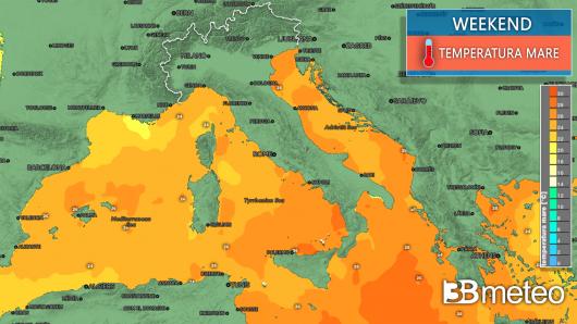 Weekend: temperatura superficiale del mare
