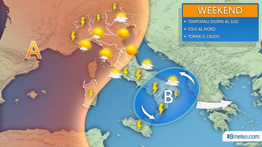 WEEKEND: temporali in agguato al Sud, meglio al Nord