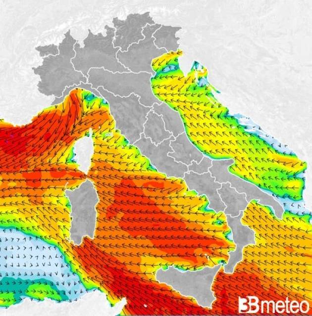 Avviso meteo per venti tempestosi oltre 100km/h, mare grosso e forti ...