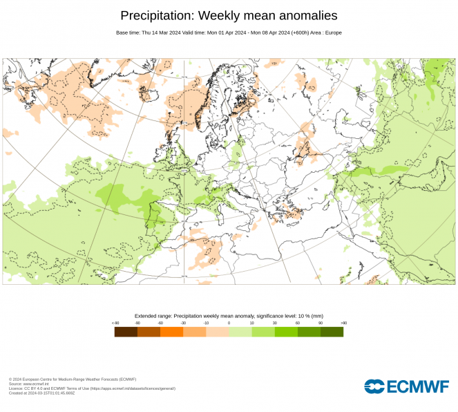 1-8 aprile: anomalie precipitazioni