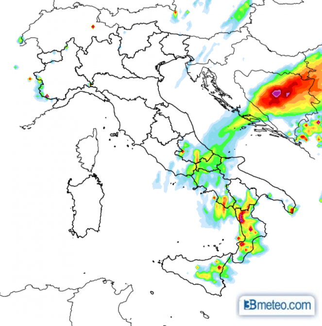 1 giugno: temporali anche forti e qualche grandinata al Sud Italia
