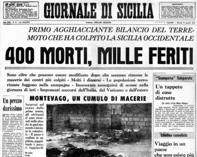 50 anni fa il terremoto del Belice in Sicilia