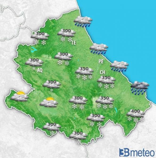 Abruzzo: previsione per giovedì mattina
