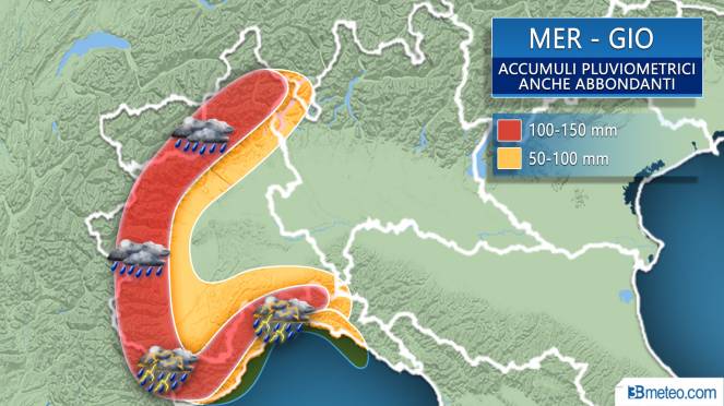Accumuli consistenti in 36 ore su Piemonte e Liguria